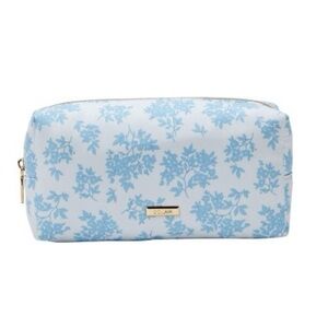 Conair Blue Floral Loaf Organizer Cosmetic Bag Makeup Bag Travel Toiletry Case